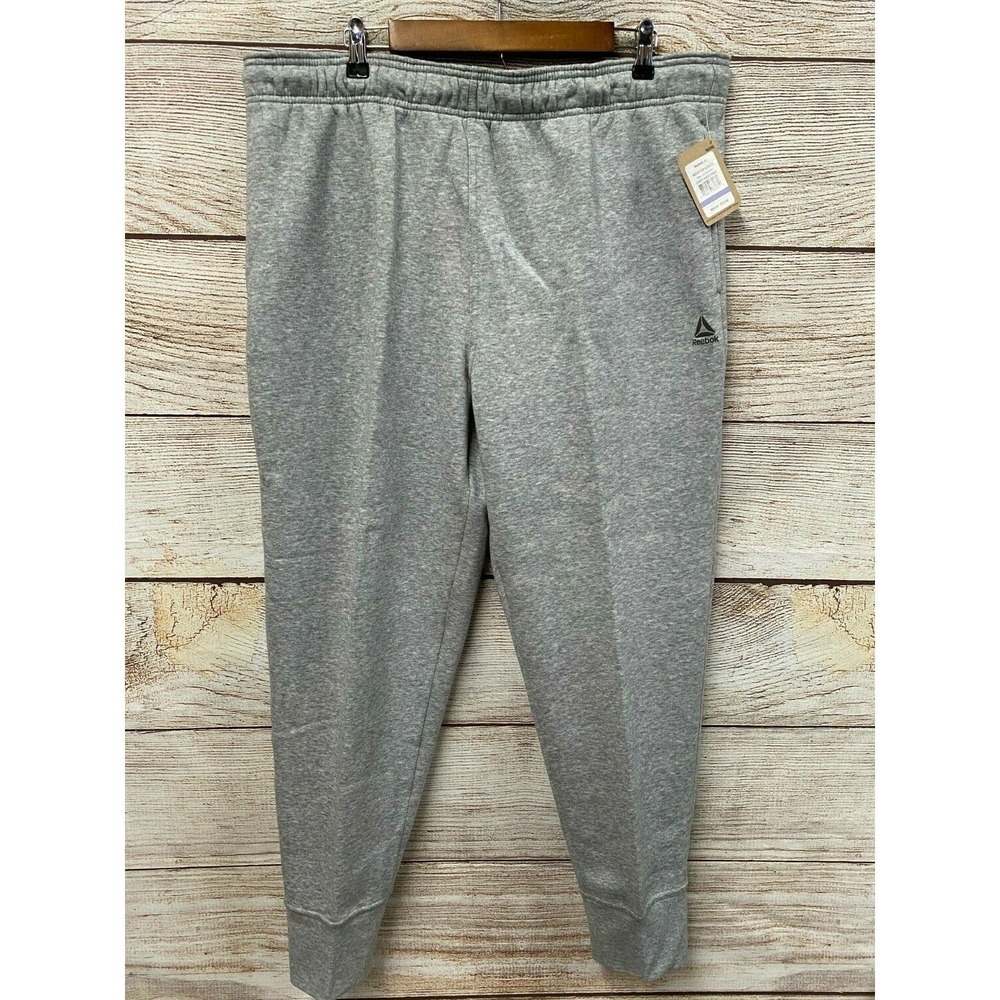 Reebok‎ Training Jogger Pants Mens 2XL Grey Heather Core Jogger Fleece New 2XL